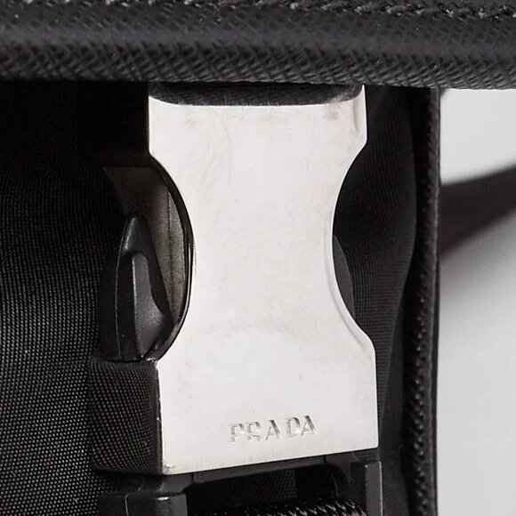 Prada Black Re-Nylon/Saffiano Crossbody Shoulder Bag - 2VD034 - Picture 6 of 12